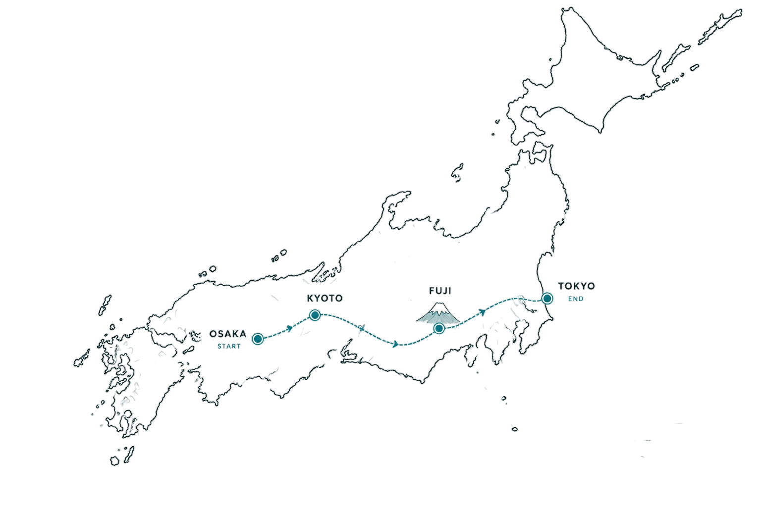 Family Brew in Japan route map