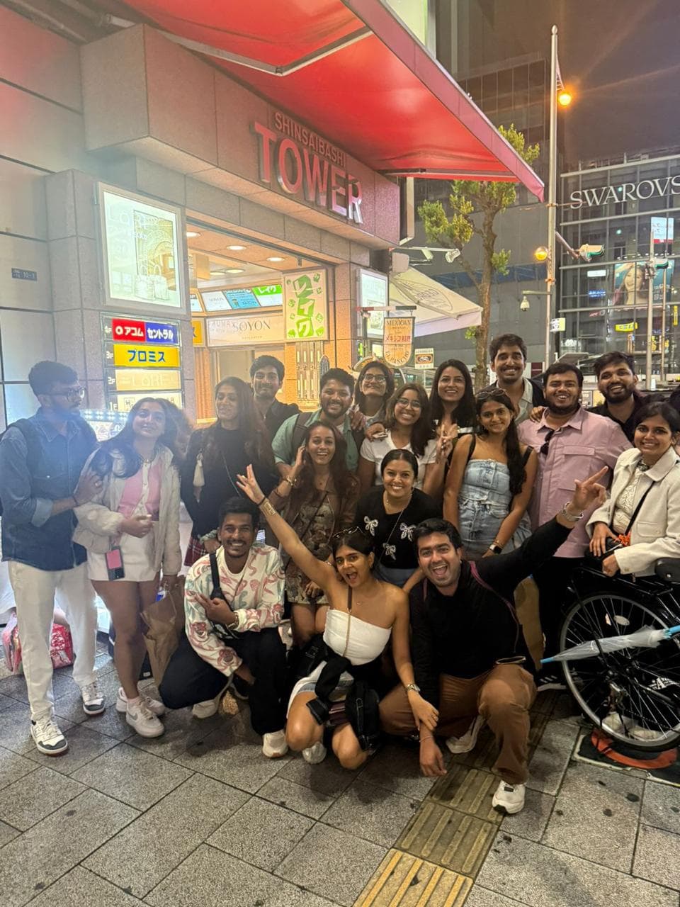 A Brew group on a night out in Tokyo